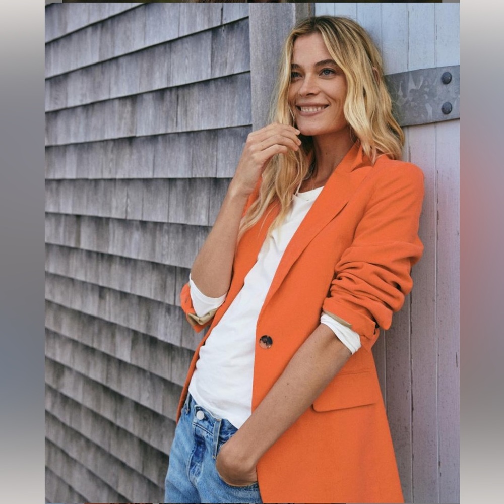 Outerknown Womens Henry Cord Boy Blazer Flame